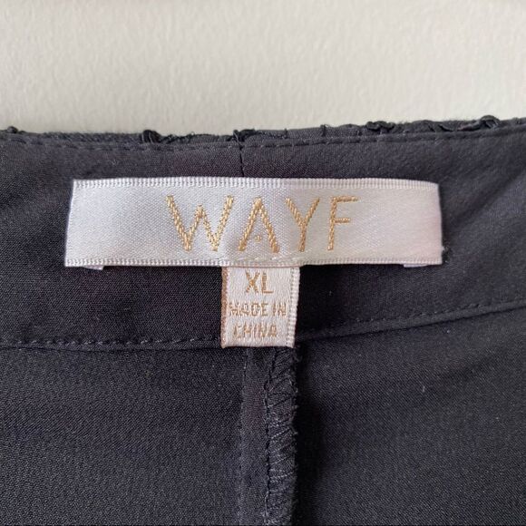 WAYF-BLACK Rennes Lace High Rise Cropped Pants (Size:XL) - Picture 13 of 13